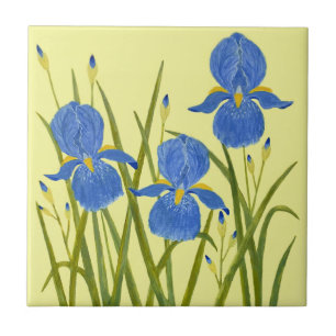 Blue Irises Ceramic Tile