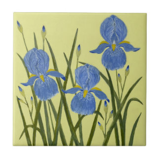 Blue Irises Ceramic Tiles