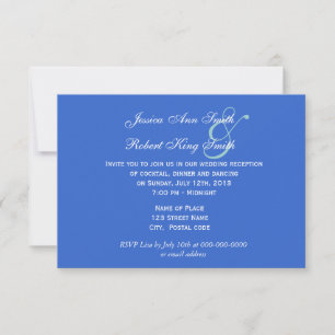 Blue irises flower wedding reception invitations. invitation