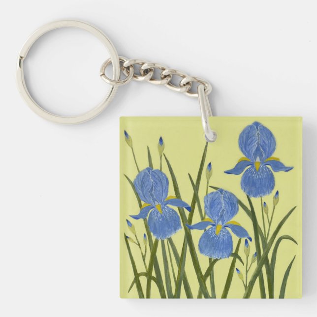 Blue Irises Keychain (Front)