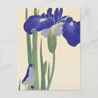 Blue Irises Painting by Ohara Koson