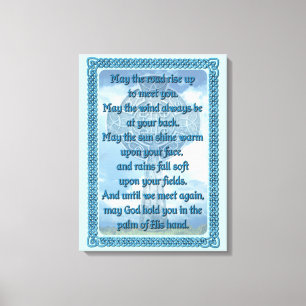 Blue Irish Blessing Canvas Print