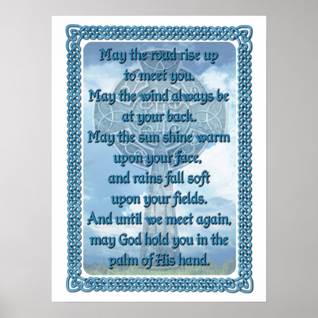 Blue Irish Blessing Poster (Front)