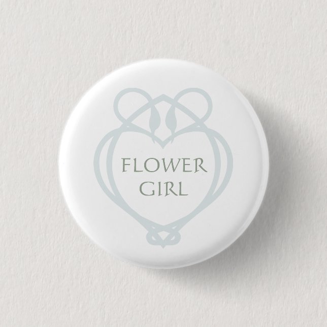Blue Irish Celtic Swan Love knot Flower Girl 3 Cm Round Badge (Front)