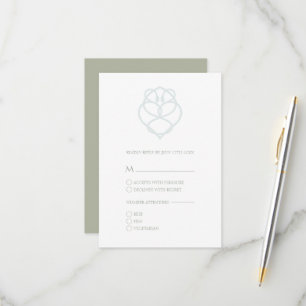 Blue Irish Celtic Swan Love Knot Wedding RSVP Card