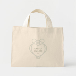 Blue Irish Swan Love Knot Maid of Honour Initials Mini Tote Bag