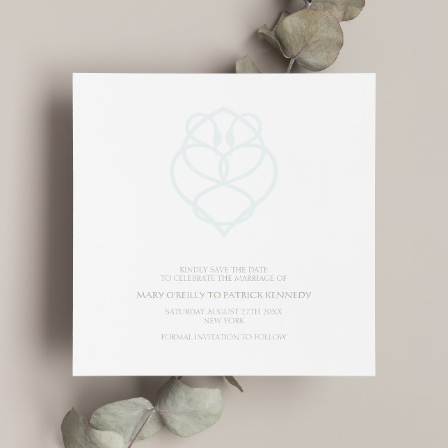 Blue Irish Swan Love Knot Wedding Save The Date (Creator Uploaded)