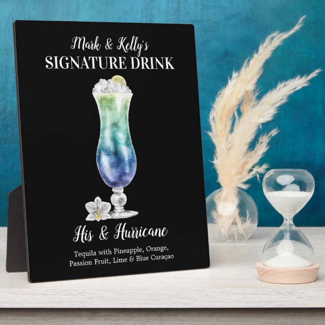 Blue Island Drink • PERSONALIZED Signature Drink Plaque (Side)