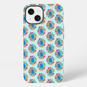 Blue Island Tropical Sea Turtles Floral iPhone 13 Case