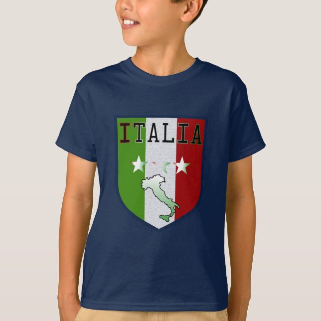 Blue Italia Crest Mediaeval Kids Shirt (Front)