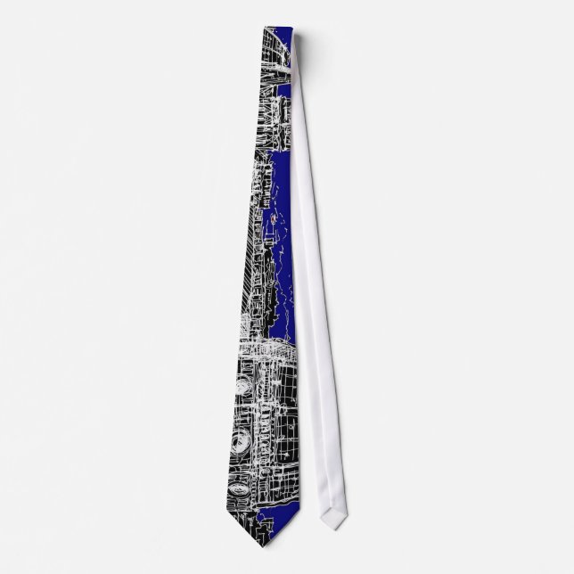 Blue Italian cathedral Tie (Front)