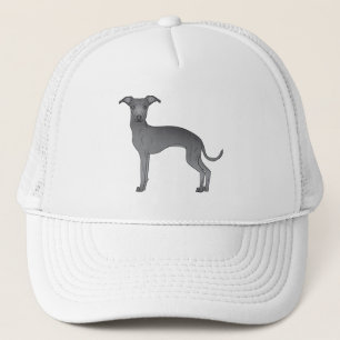 Blue Italian Greyhound Cute Cartoon Dog Trucker Hat