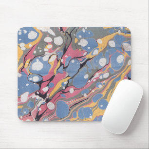 Blue Italian Marble Pattern Mouse Pad