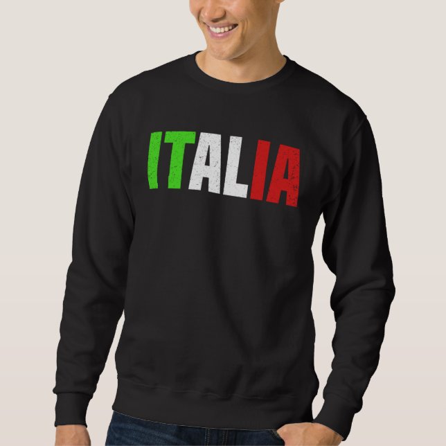 Blue Italy Flag Italian Girl Italia Rome  2 Sweatshirt (Front)