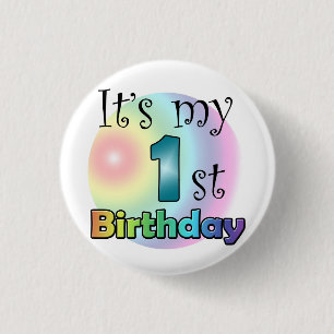 Blue It's my 1st Birthday 3 Cm Round Badge
