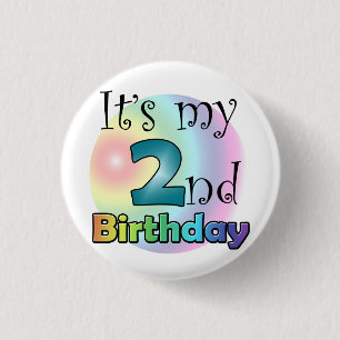 Blue It's my 2nd Birthday 3 Cm Round Badge