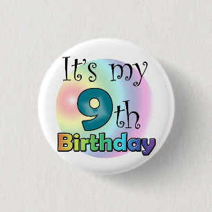 Blue It's my 9th Birthday 3 Cm Round Badge