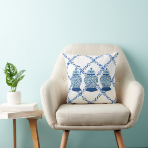 Blue Ivy Ginger Jar Jars Throw Pillow