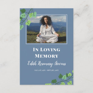 Blue & Ivy Photo Funeral Photo Prayer Enclosure Card