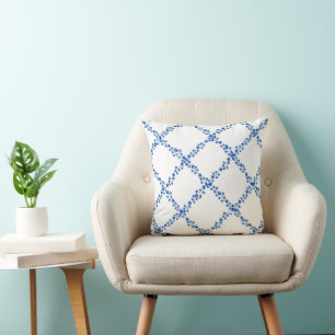 Blue Ivy Vines Vine Lattice Trellis Cushion