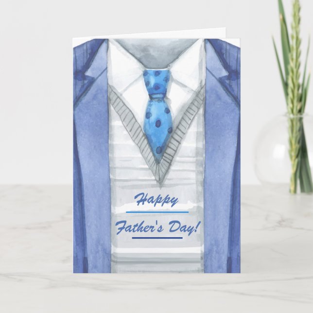 Blue Jacket Father's Day Greeting Card (Front)