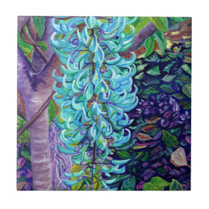 Blue Jade Vine Ceramic Tile