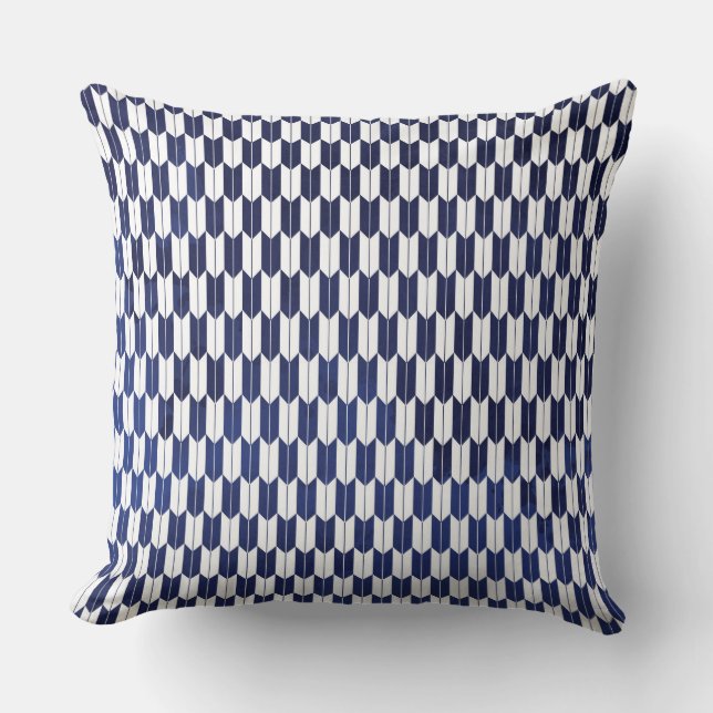 Blue Japanese Blend Reversible Pillow (Front)