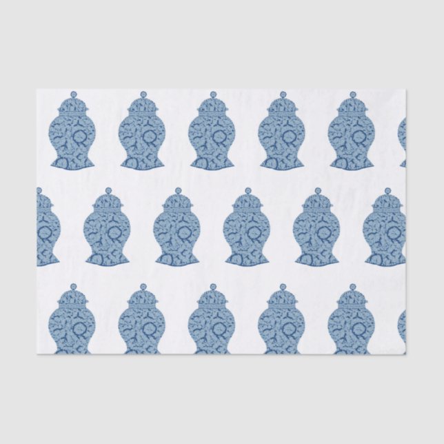 Blue Jar Ginger Jars Mosaic Wrapping Paper (Front)