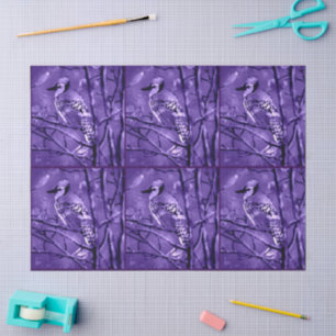 Blue Jay Abstract Purple Black Decoupage Tissue Paper