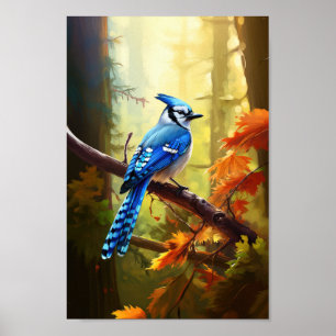 Blue Jay Bird Art Poster