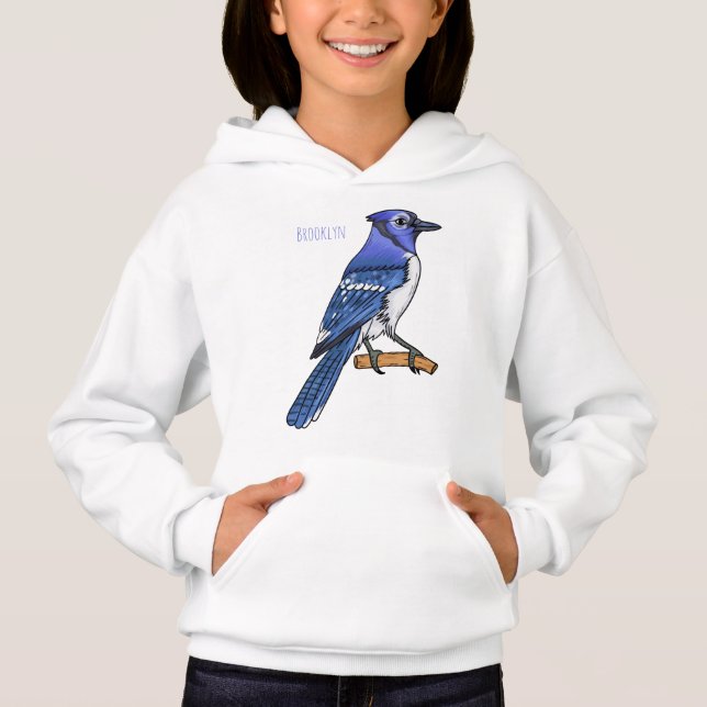 Blue jay bird cartoon illustration  (Front)