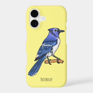 Blue jay bird cartoon illustration 