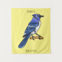 Blue jay bird cartoon illustration