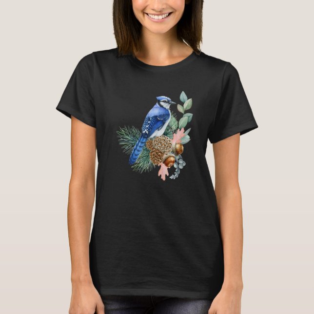 Blue Jay Bird  Cute Birds Animal  Graphic T-Shirt (Front)