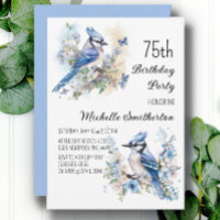 Blue Jay Bird Flowers Springtime 75th Birthday