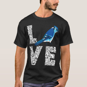 Blue Jay Bird Love Leopard Steller's Jay Artistic  T-Shirt