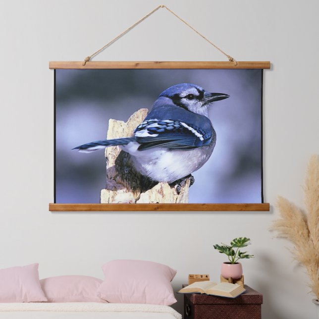 Blue Jay Bird Lovers Hanging Tapestry (Bedroom)