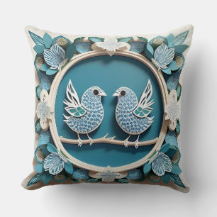 🐦 Blue Jay Bird Nature Lover Gift  Cushion