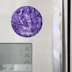 Blue Jay Bird Purple Abstract Art Personalised Magnet