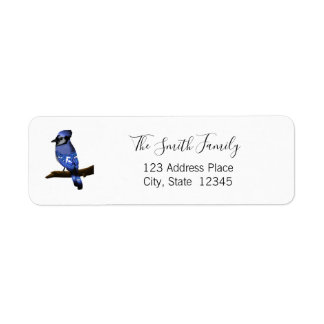Blue Jay Bird Return Address Label