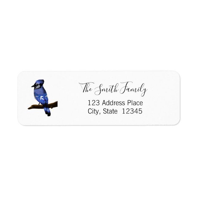 Blue Jay Bird Return Address Label (Front)