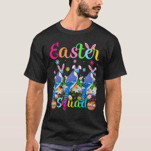 Blue Jay Bunny Ear Easter Squad Blue Jay Bird Happ T-Shirt
