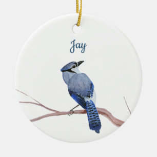 Blue Jay Ceramic Ornament