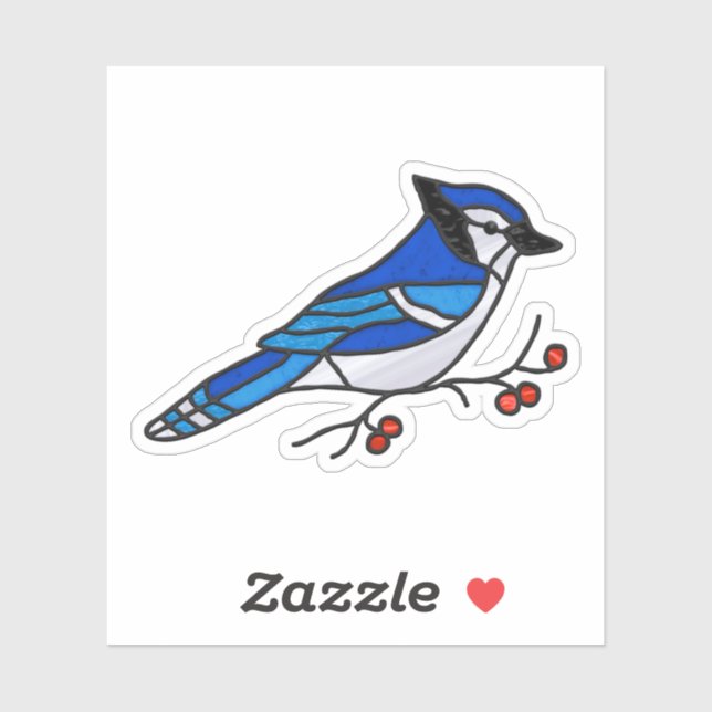 Blue Jay Digital Stained Glass Suncatcher Design (Sheet)