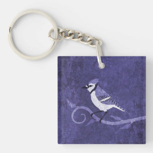 Blue Jay Double-Sided Keychain