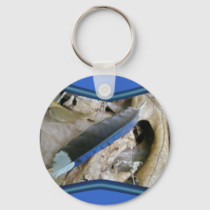 Blue Jay Feather Coordinating Items Key Ring