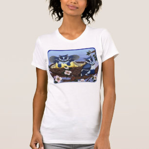 Blue Jay Kittens, Bird Cats Fantasy Art Shirt
