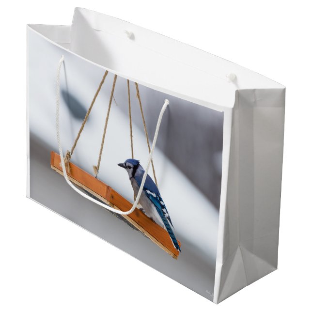 Blue Jay Lunch Large Gift Bag (Front Angled)