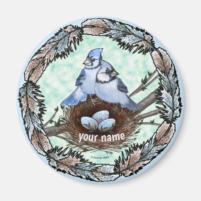 Blue Jay Nest  Magnet (Front)