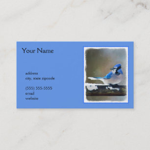 Blue Jay Painting - Original Bird Art Business Card
